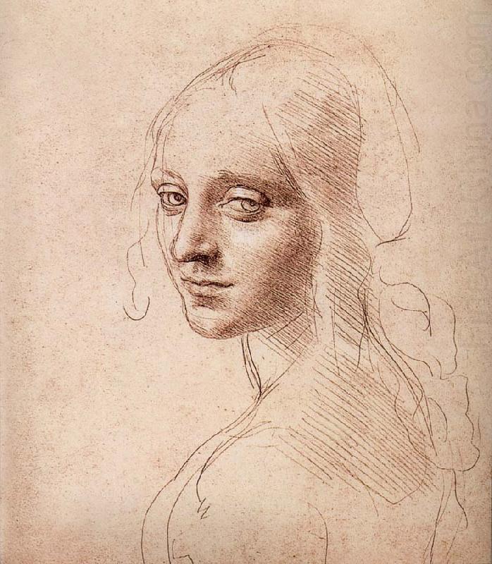 Study fur the head of a Madchens, LEONARDO da Vinci